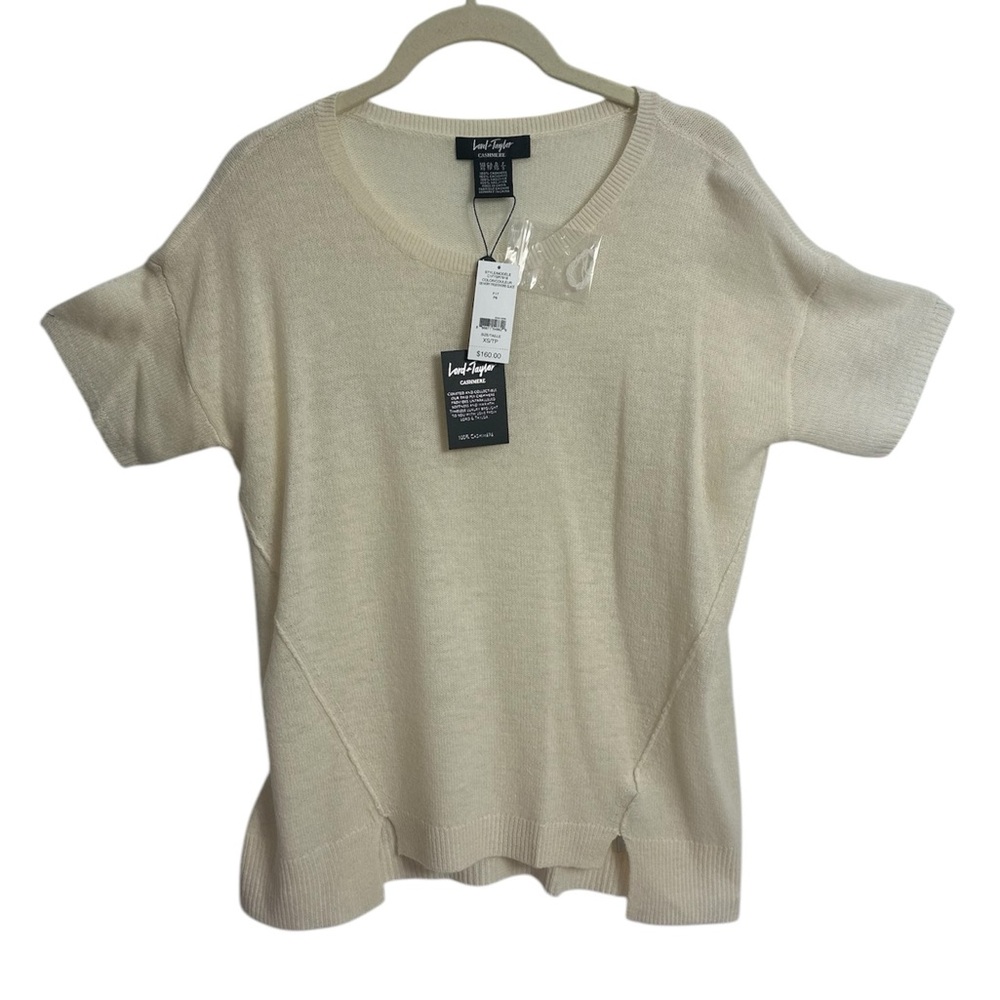 LORD & TAYLOR CASHMERE Short sleeves Sweater Size XSMALL